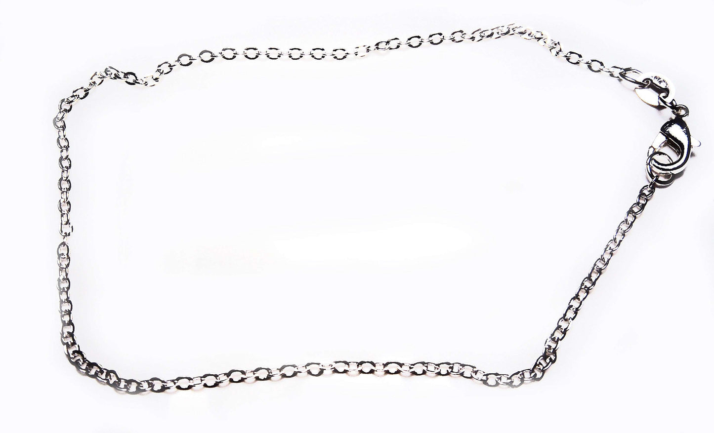 sterling silver anklet in rolo chain customizable - Providence silver gold jewelry usa