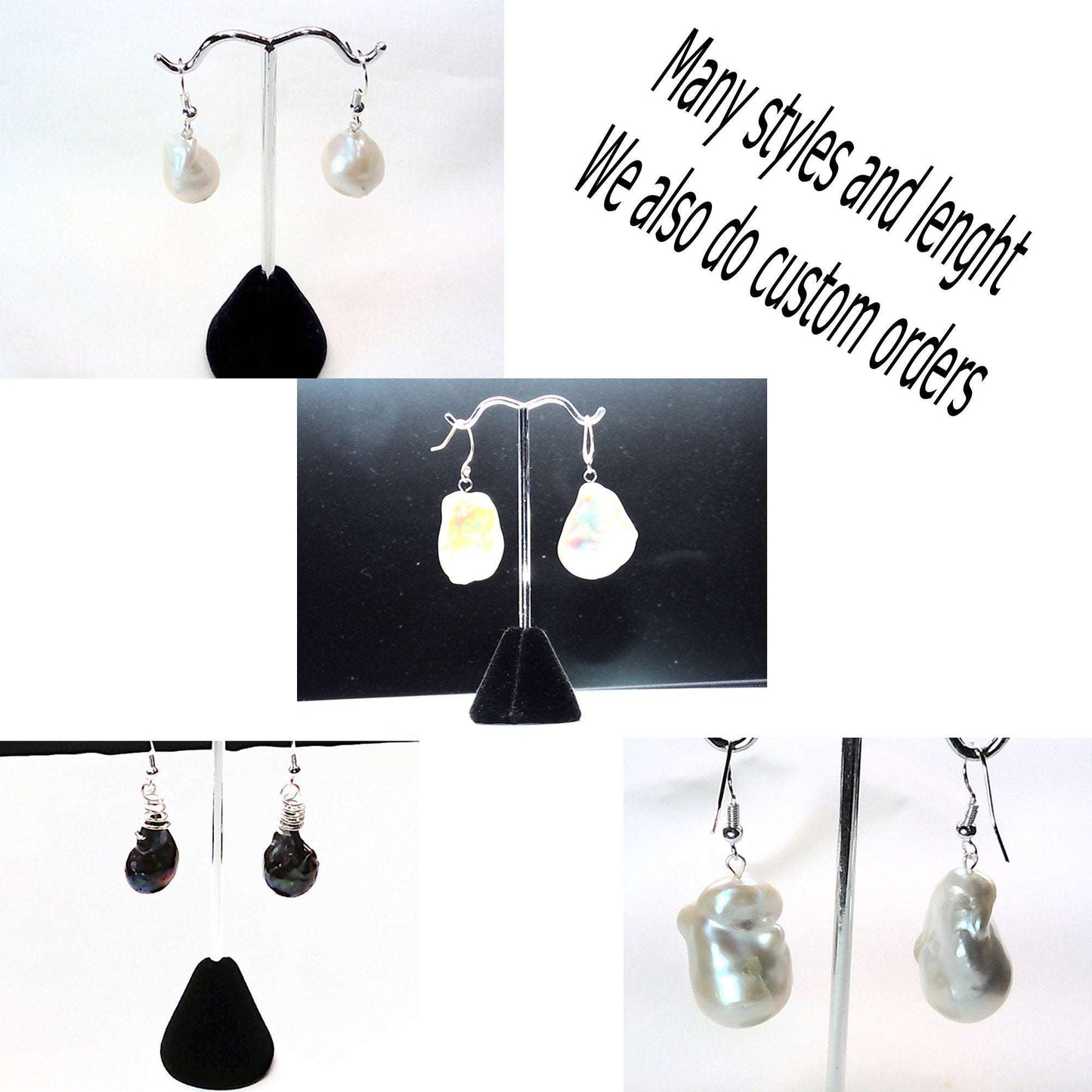 Baroque Pearl earring Many Styles in Sterling Silver - Providence silver gold jewelry usa