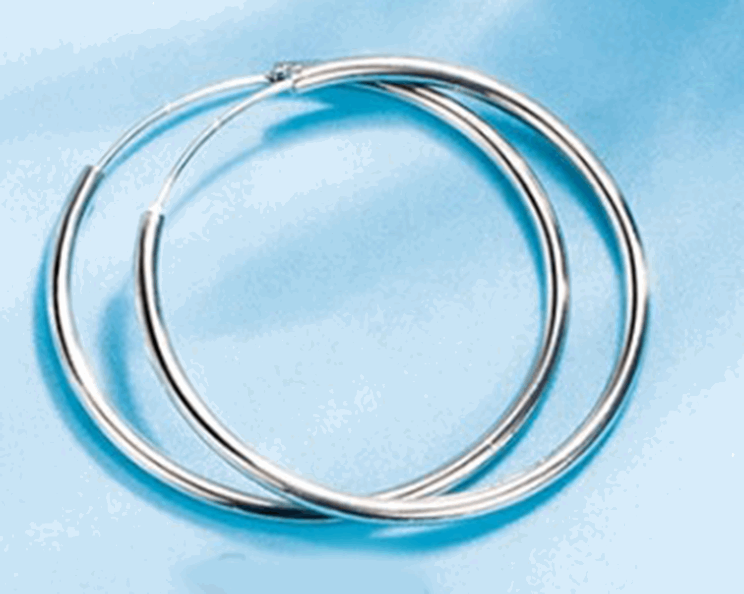 Popular 4 size endless hoop in 100% sterling silver - Providence silver gold jewelry usa