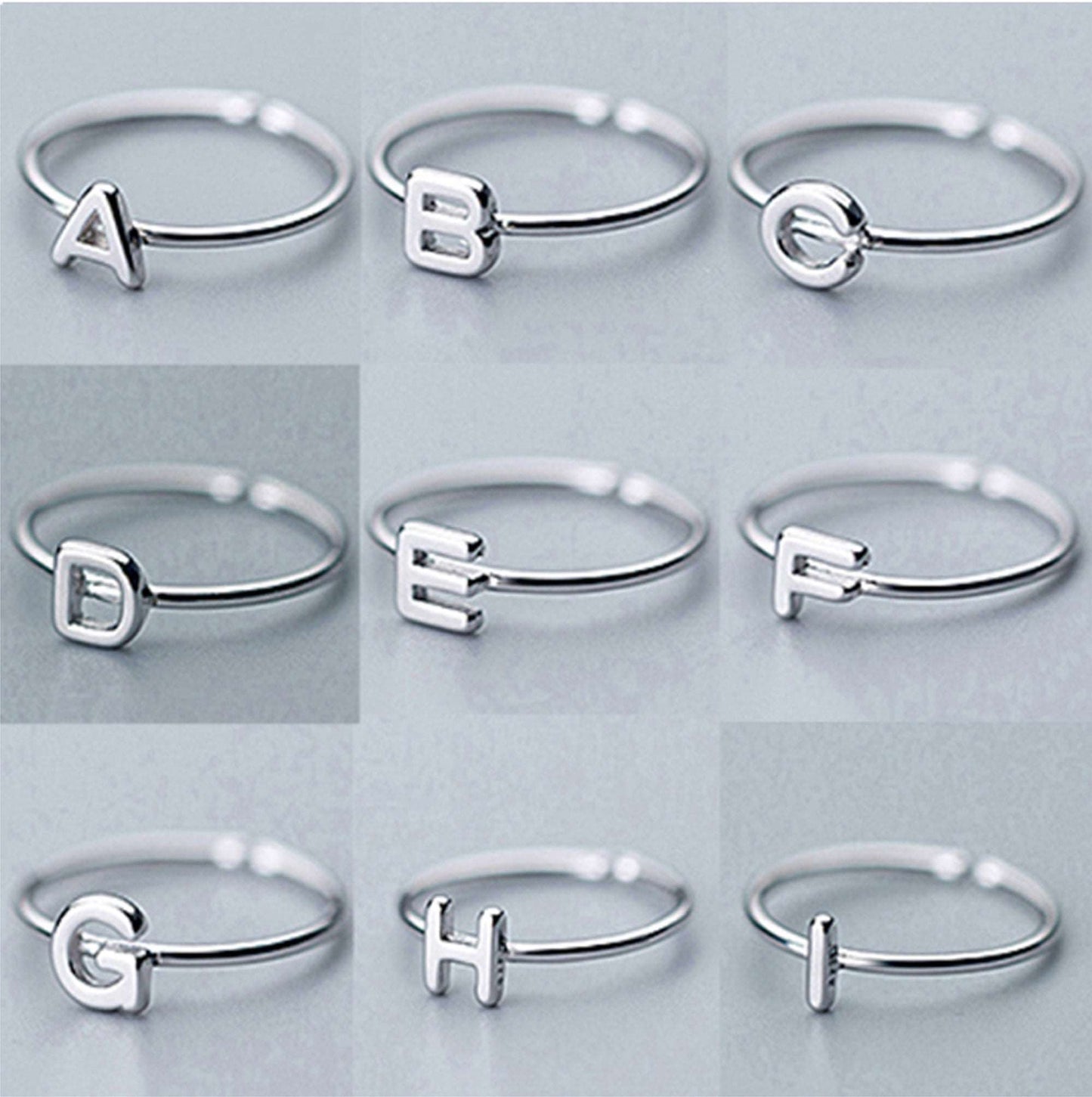 Sterling Silver adjustable initial rings Handcrafted for you guaranteed fit - Providence silver gold jewelry usa