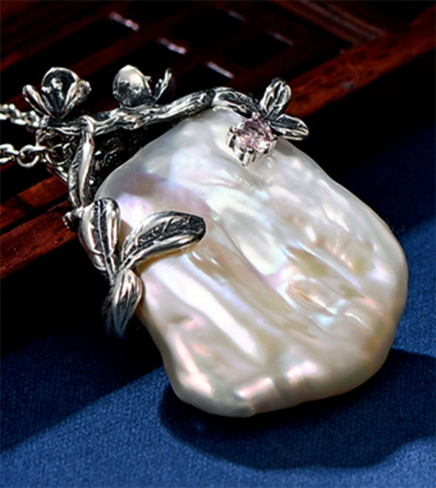 Designer style in a Baroque Pearl pendant set in Sterling Silver-Wholesale - Providence silver gold jewelry usa