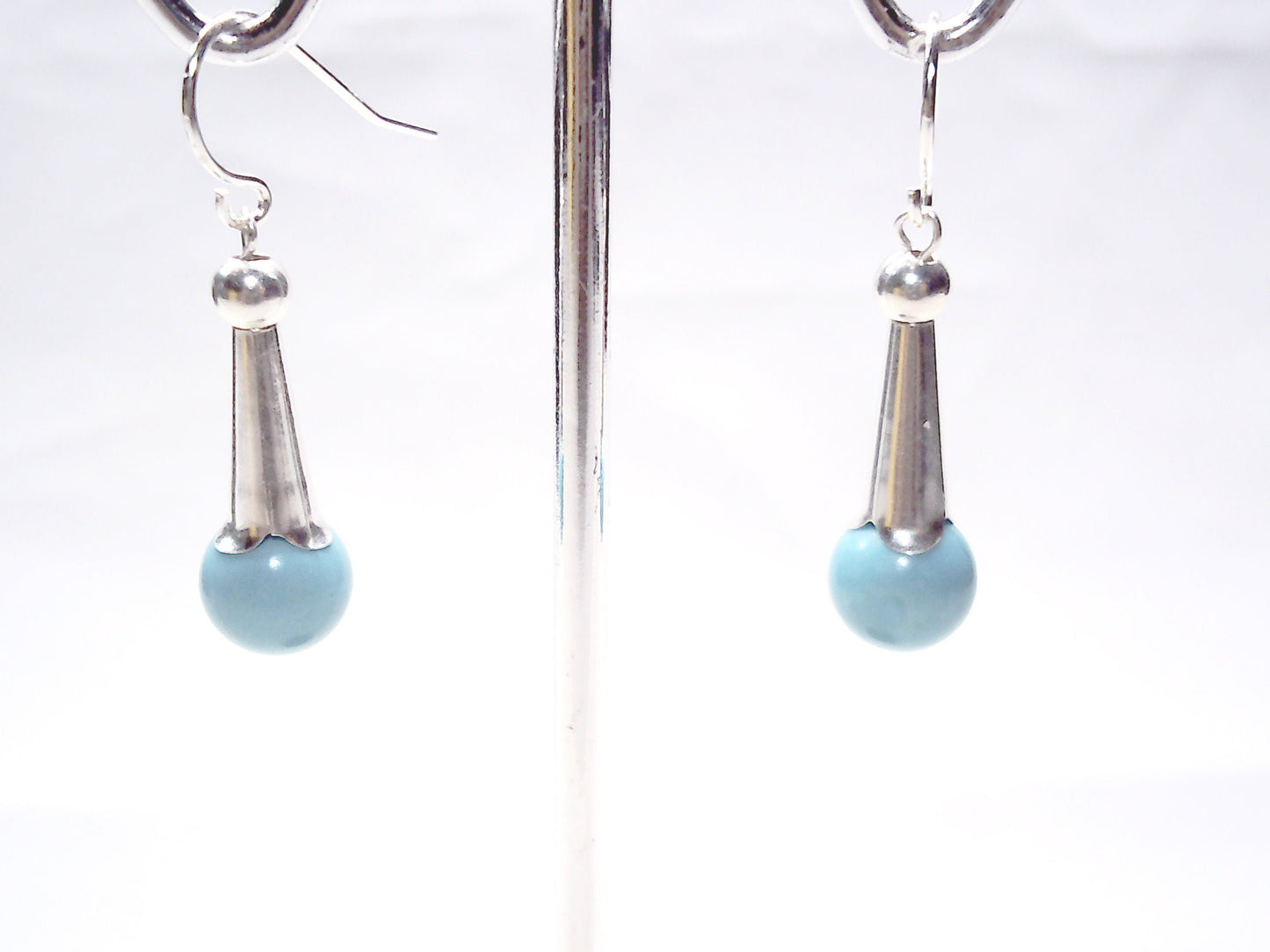 Handcrafted indian squash blossom and turquoise earring - Providence silver gold jewelry usa