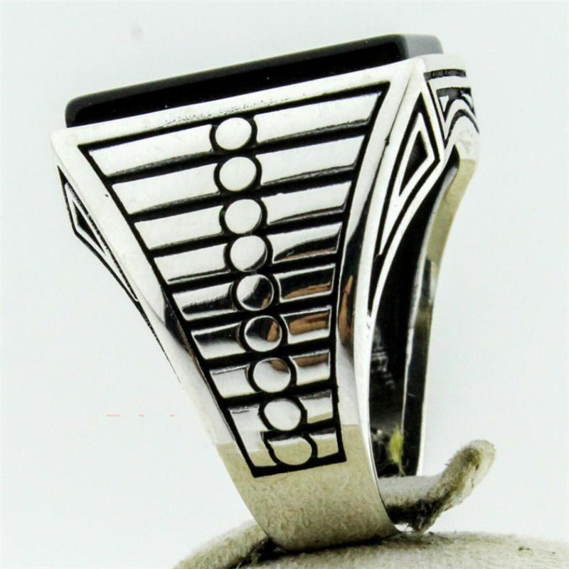 Latest Ring Male Trend Personality Geometric Enamel Male Ring - Providence silver gold jewelry usa