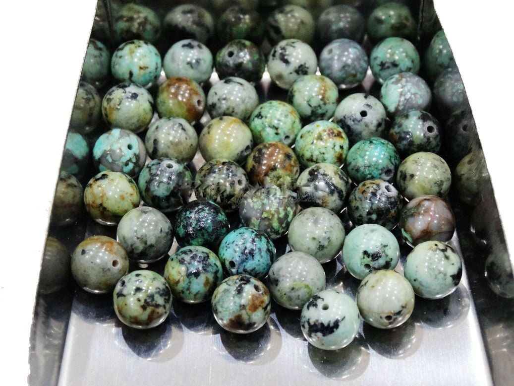 African Turquoise gemstone Bead - Providence silver gold jewelry usa