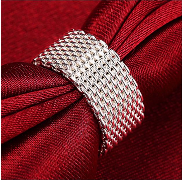 Sterling silver Band mesh Ring very popular style - Providence silver gold jewelry usa