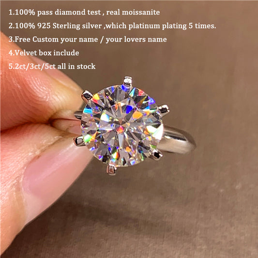 Hot selling ladies engagement ring 925 with moissanite certified stone - Providence silver gold jewelry usa