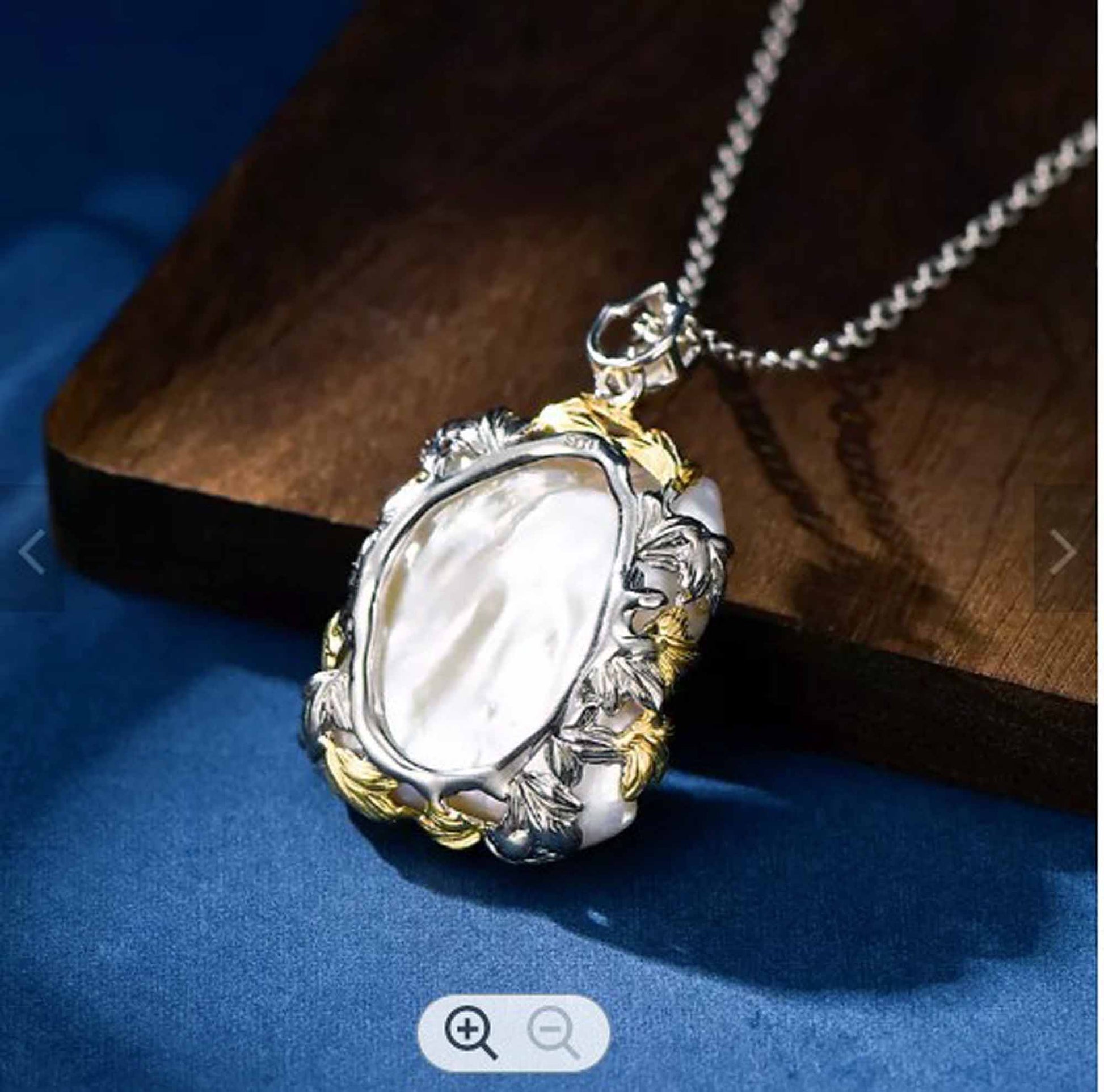 Designer style with Natural Baroque Pearl pendant set in Sterling Silver-Wholesale - Providence silver gold jewelry usa