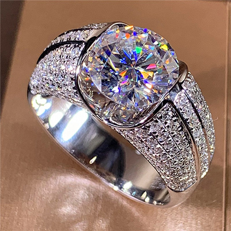 Fashion White Crystal CZ Ring For Women Men Hip Hop Full Crystal bling Ring - Providence silver gold jewelry usa