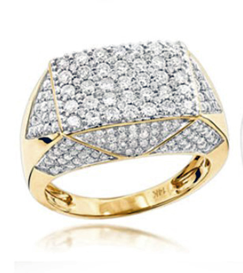 Unisex diamond gold plate ring - Providence silver gold jewelry usa