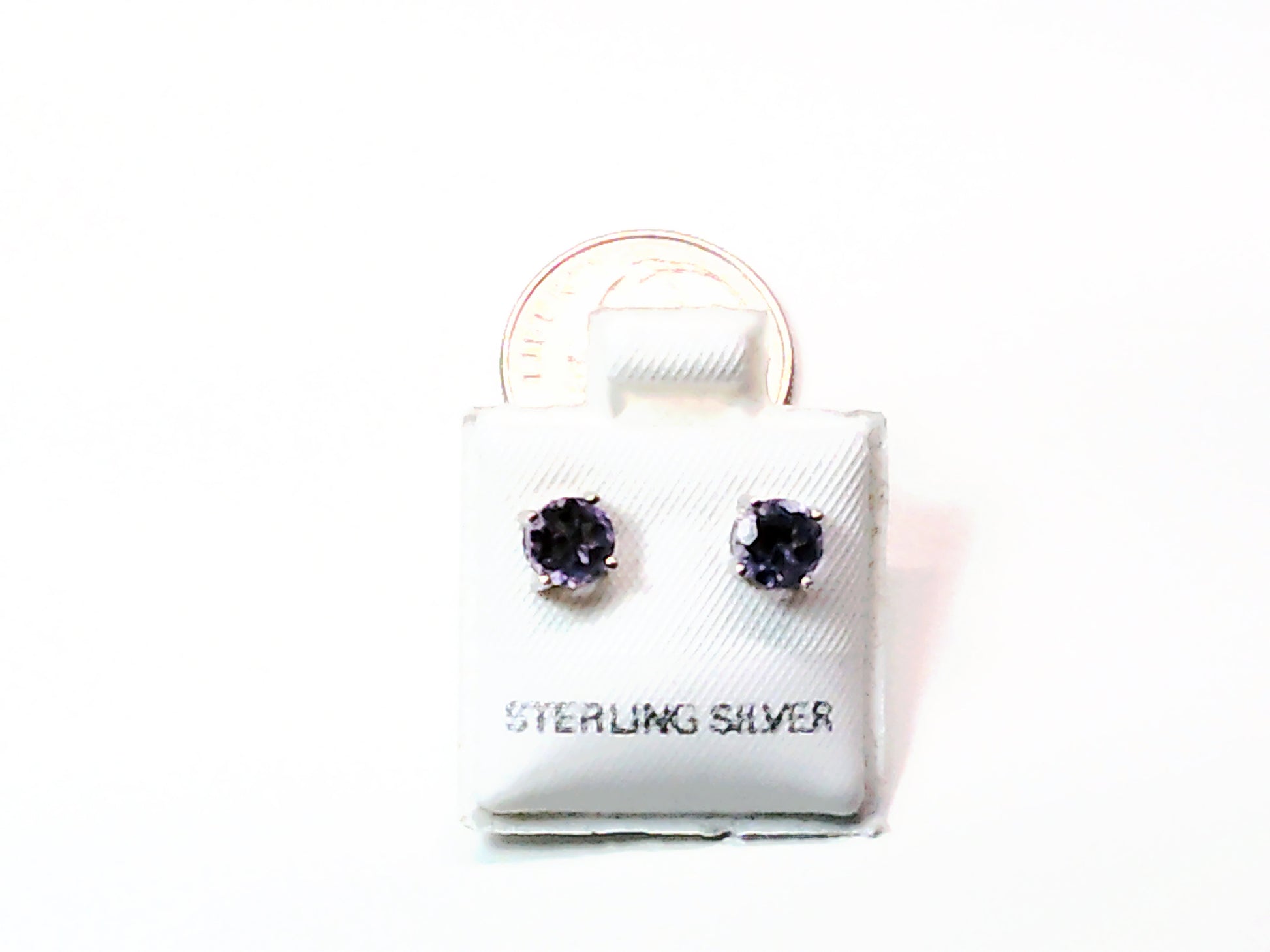 Birthstone genuine stones set in .925 silver stud earring - Providence silver gold jewelry usa