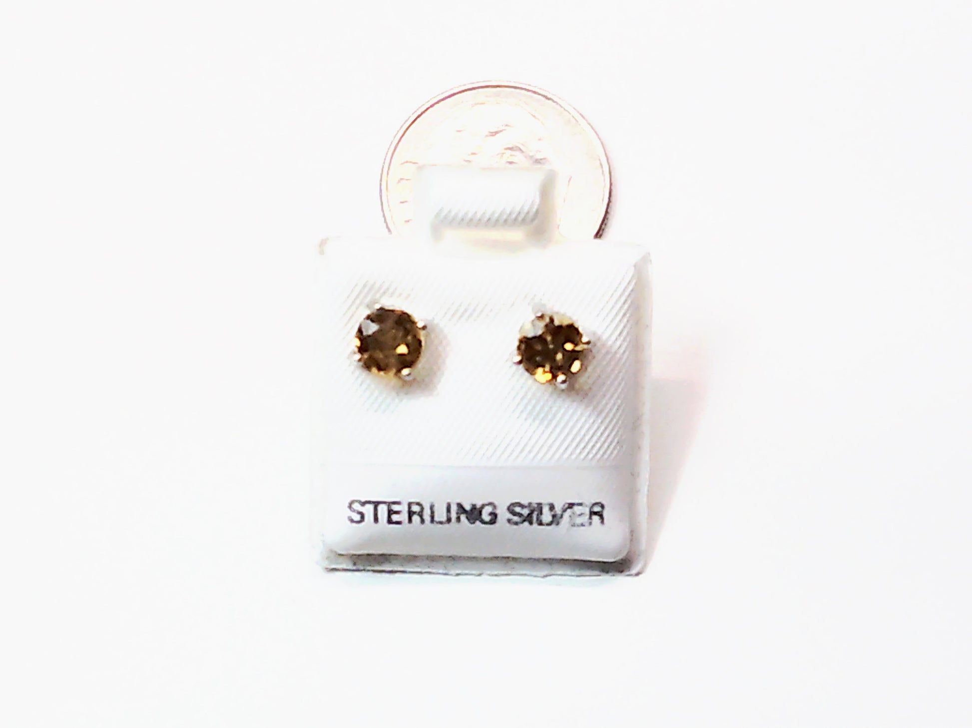 Birthstone genuine stones set in .925 silver stud earring - Providence silver gold jewelry usa