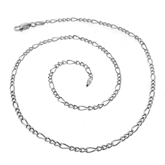 30 inch sterling silver figaro 2 mm chain necklace - Providence silver gold jewelry usa