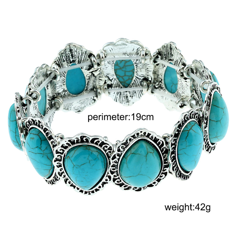 Natural Stone Turquoises Bracelet For Women - Providence silver gold jewelry usa