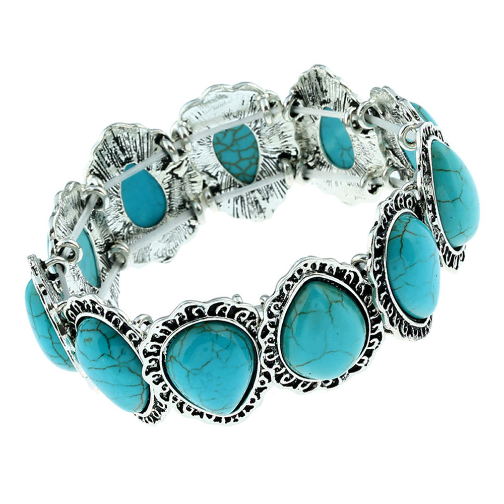 Natural Stone Turquoises Bracelet For Women - Providence silver gold jewelry usa